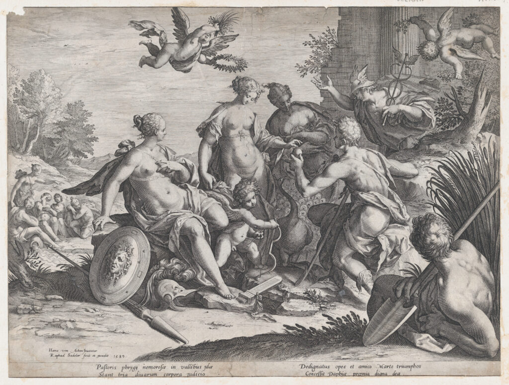 engraving of the judgement of Paris