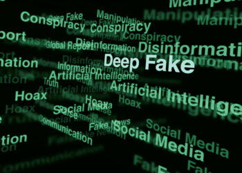 various related keywords about misinformation in green on a dark background