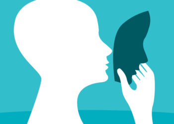 Metaphoric illustration about imposter syndrome.