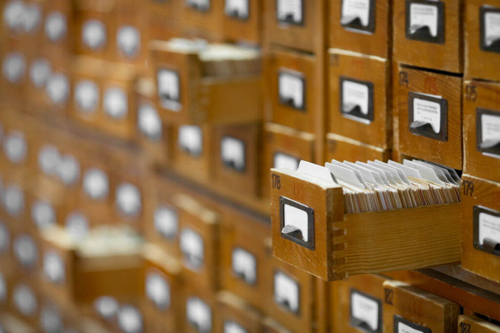 Library card catalog