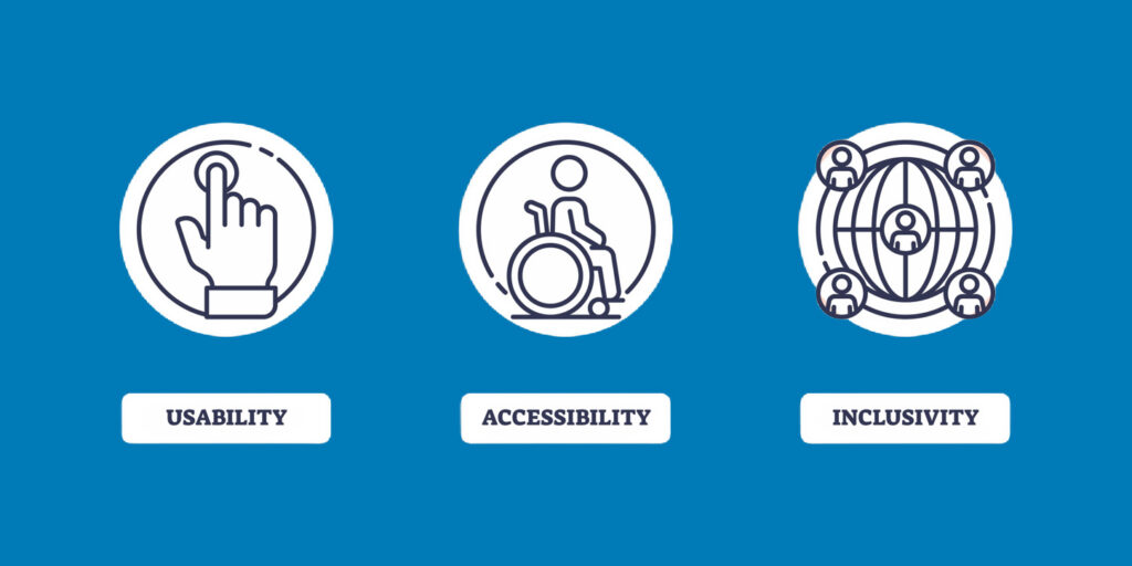 usability, accessibility, and inclusivity icons