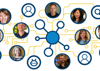 graphic showing interconnected circles containing photos of the participants quoted in this article