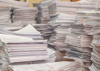 stacks and stacks of paper documents