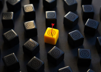 Advertising, marketing and targeting. Right on the bull's-eye. Success. Choose a goal, define a task. Purposefulness and insight. Succeed in work.