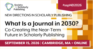Promotional banner for the New Directions Seminar held in Boston September 2026 by the Society for Scholarly Publishing